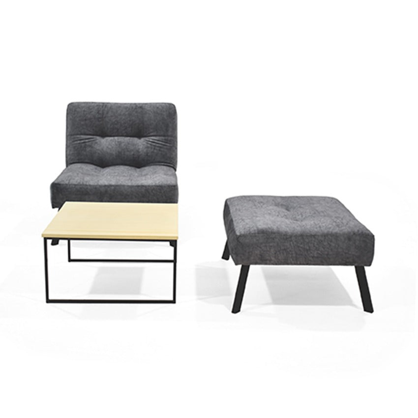 Sofá cama reclinable 1 puesto togo gris con mesa