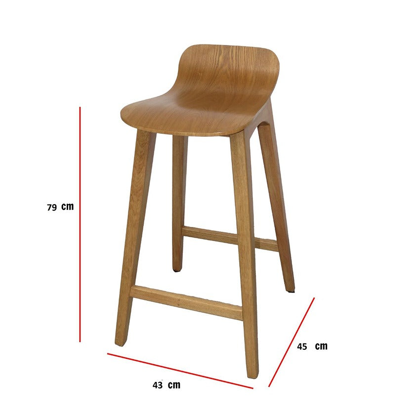 Set x 2 und silla bar madrid color madera (79x43x45)