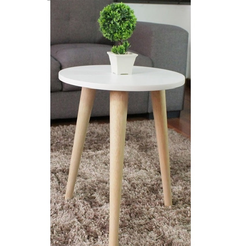 Mesa auxiliar blanca 3 patas