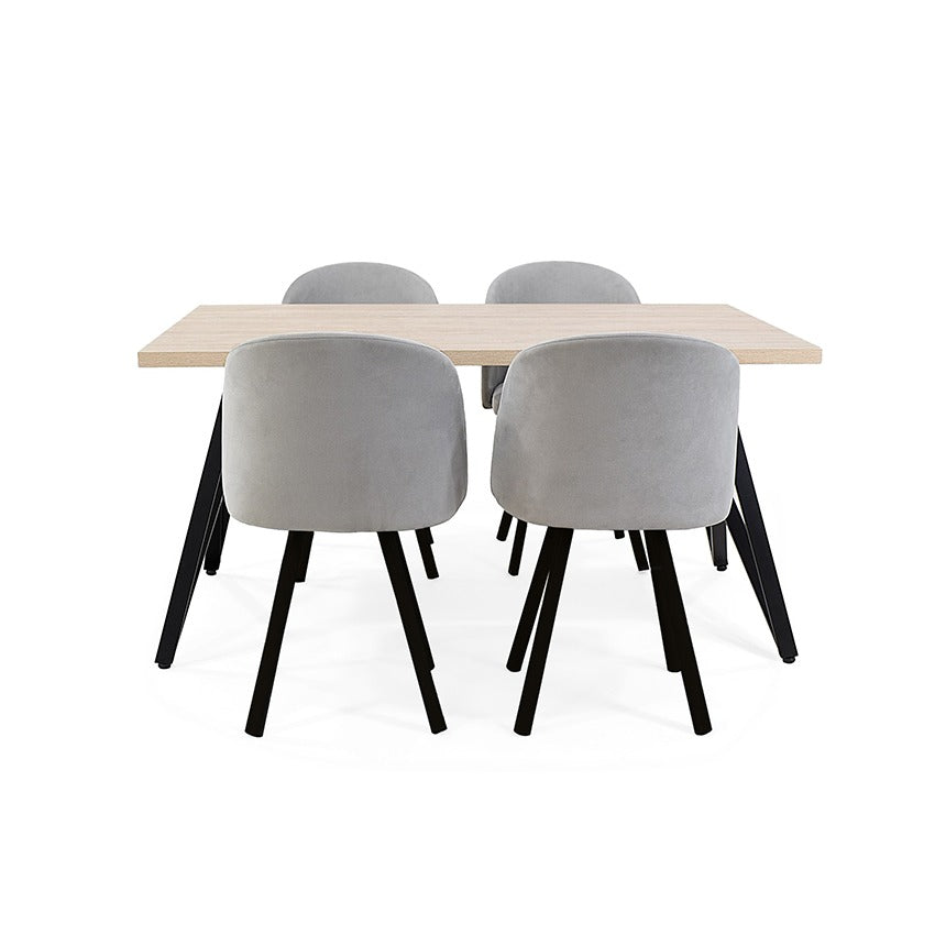 Set comedor 4p malaga sillas sevilla plata
