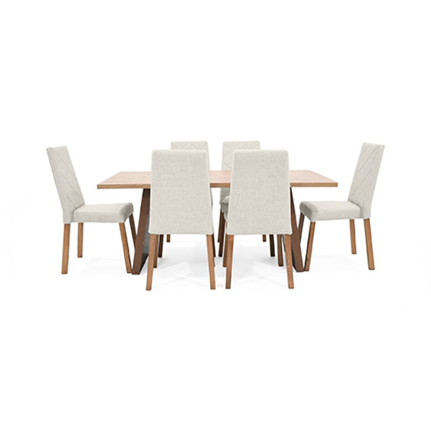 Set comedor 6 puestos aragon sillas liverpool taupe