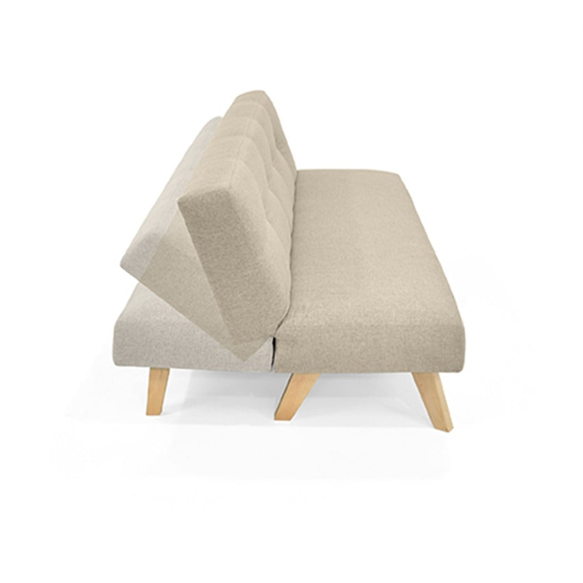 Set sofá cama 3 puestos london beige y mesa centro nova