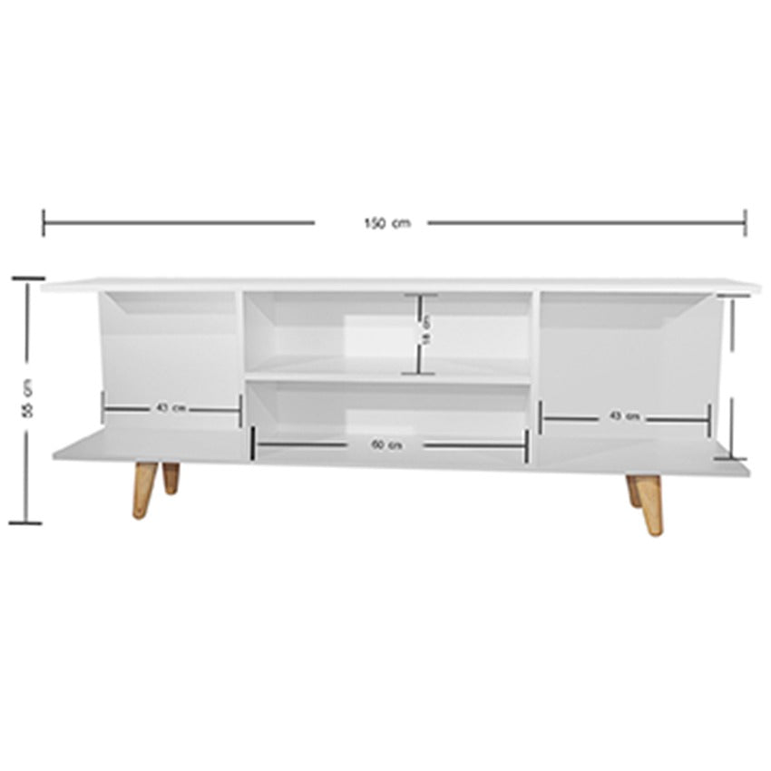 Mesa tv hasta 65 pulgadas tony blanca (40x150x30)