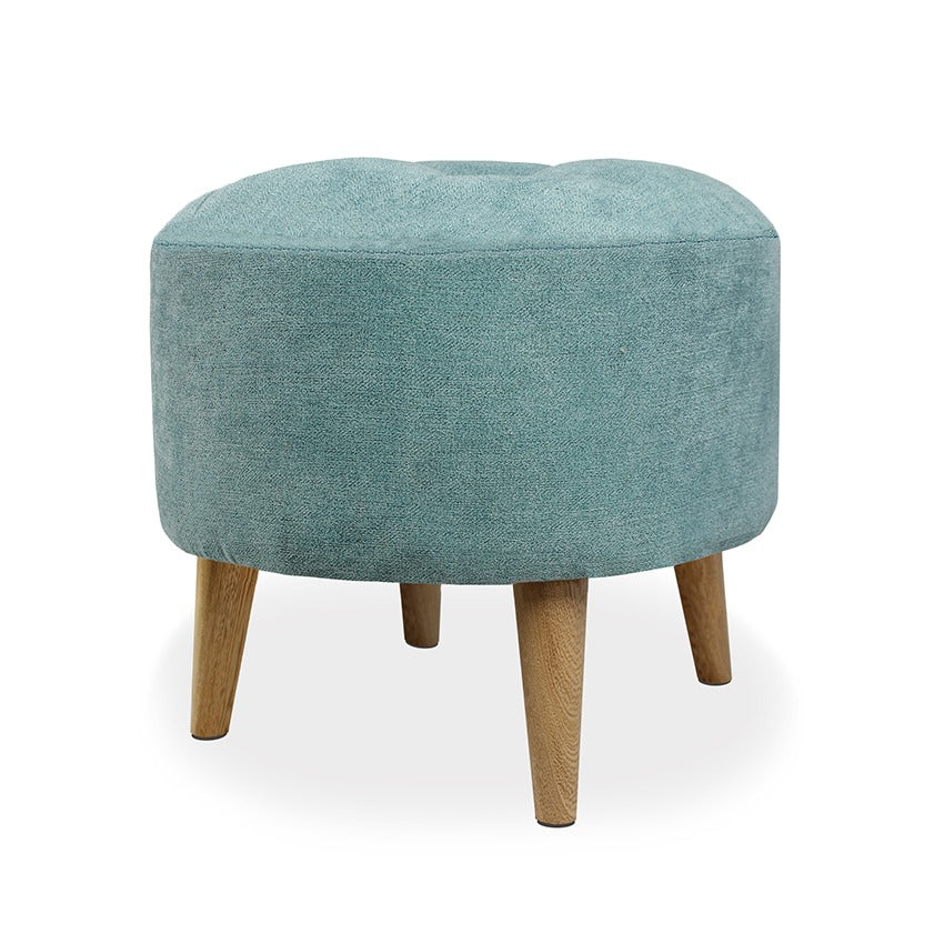 Puff redondo valentina 4 patas verde menta (39x40x40)