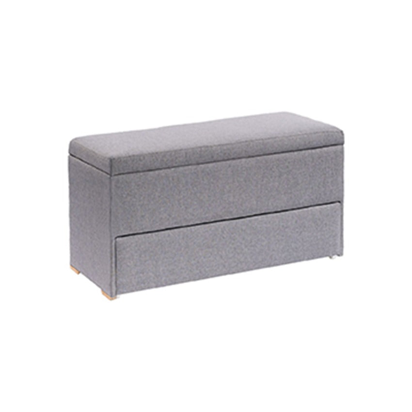 Puff tipo banqueta zapatero gris memphis (46x100x40)