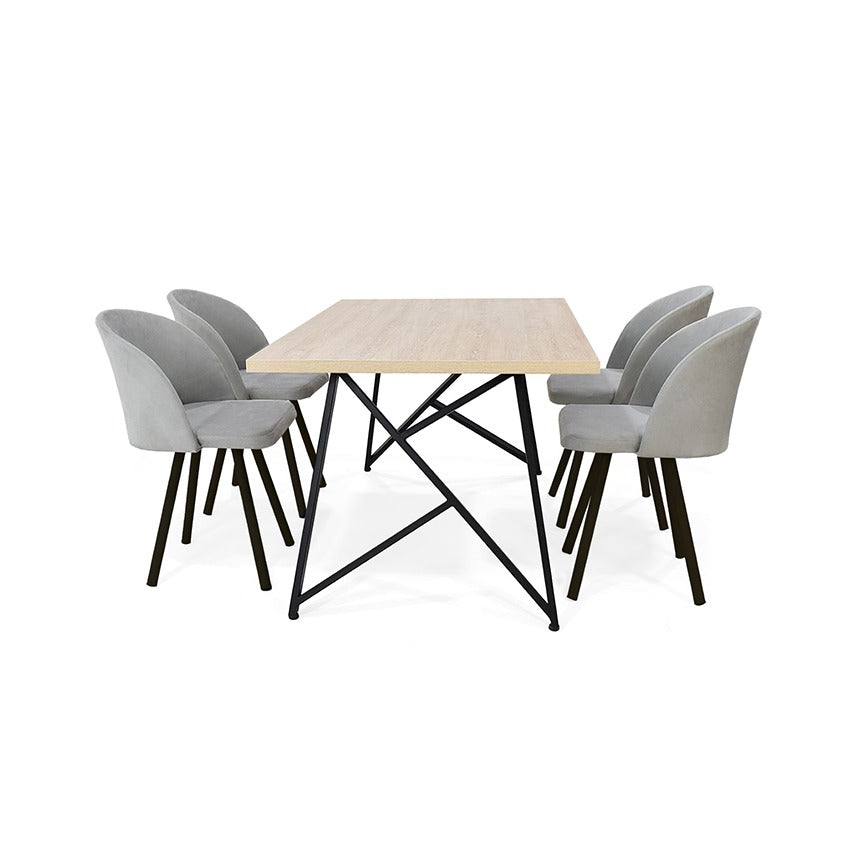 Set comedor 4p malaga sillas sevilla plata