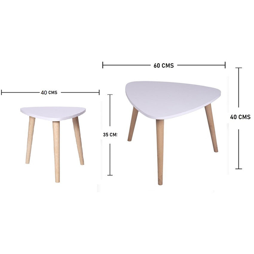 Set x 2 mesas triangulares nao blanc