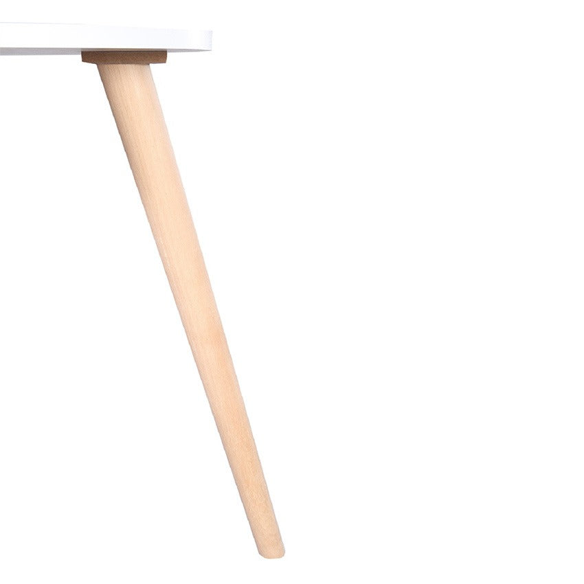 Mesa auxiliar blanca 3 patas