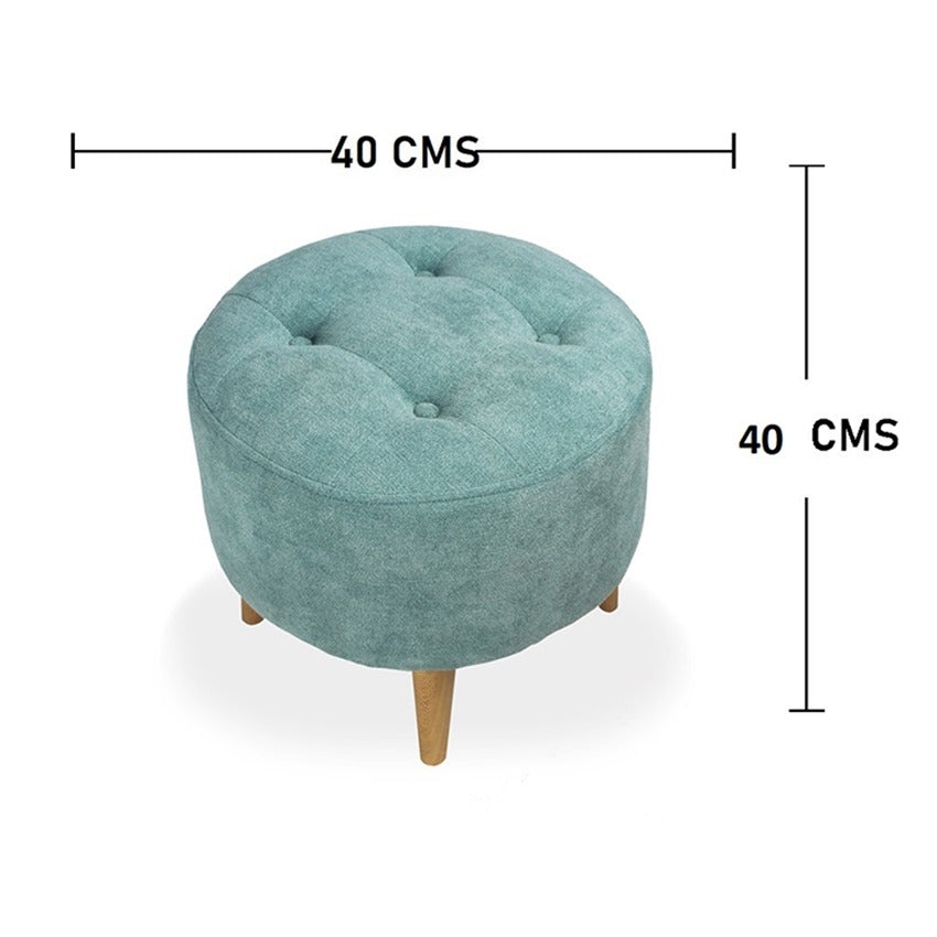 Puff redondo valentina 4 patas verde menta (39x40x40)