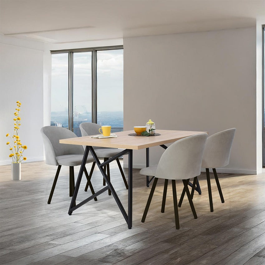 Set comedor 4p malaga sillas sevilla plata
