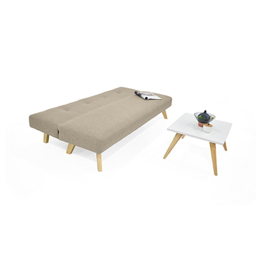 Set sofá cama 3 puestos london beige y mesa centro nova