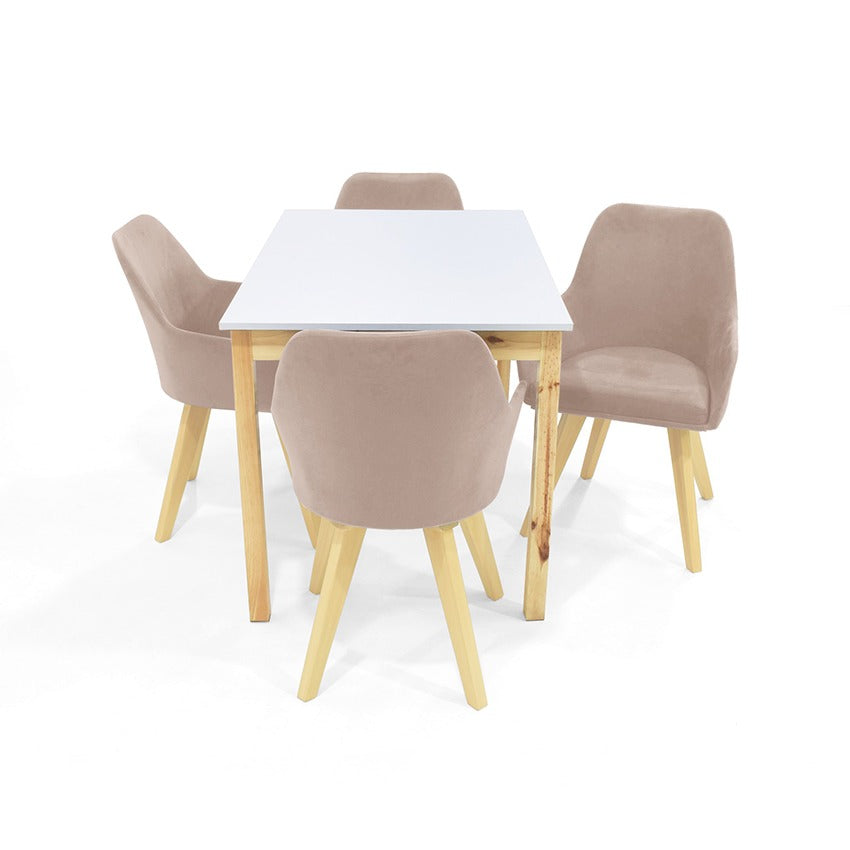 Set comedor 4p orion sillas murcia taupe
