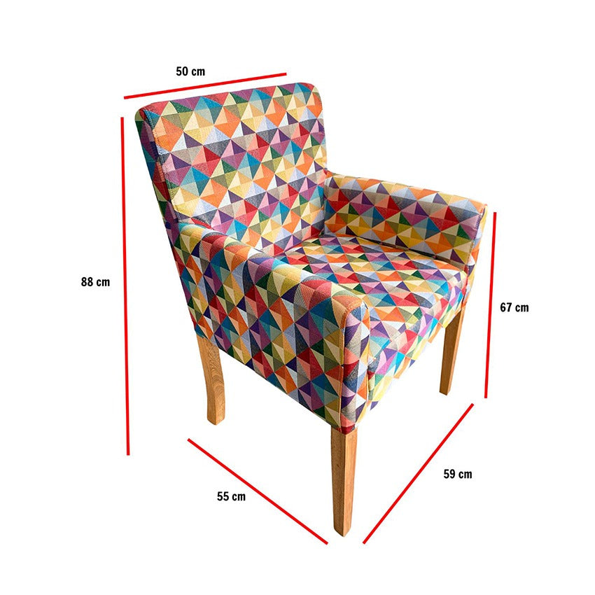 Combo sala colors poltrona (88x59x55) + banqueta baul + mesa de centro hexagonal