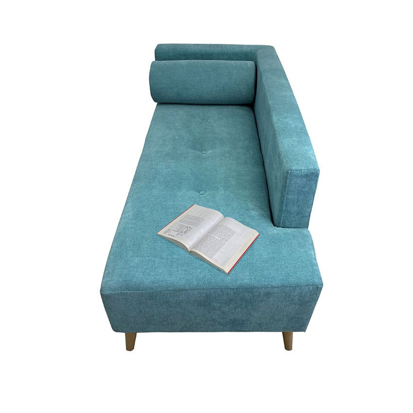 Combo sofa verde menta (66x163x64) y mesa de centro hexagonal blanca
