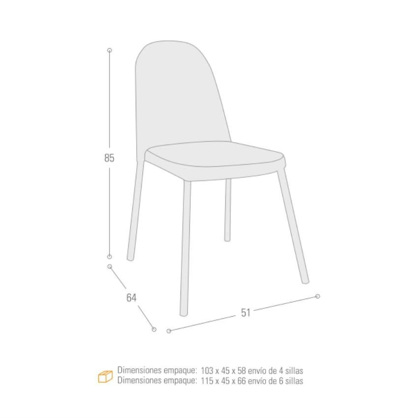 Silla dublín rojo tela