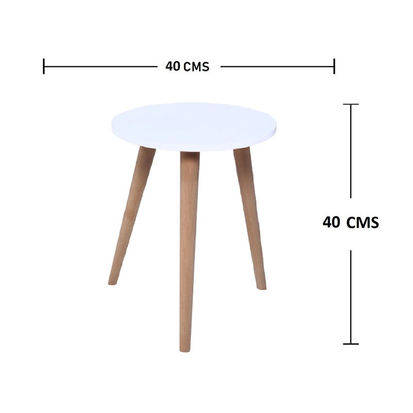 Mesa auxiliar blanca 3 patas