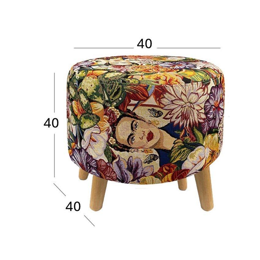 Puff redondo cuatro patas frida (40x40x40)