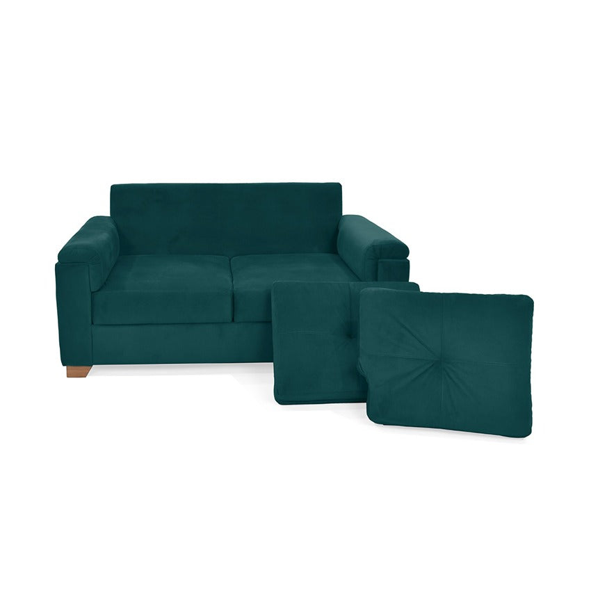 Sofa 2 puestos zamora tela petroleo
