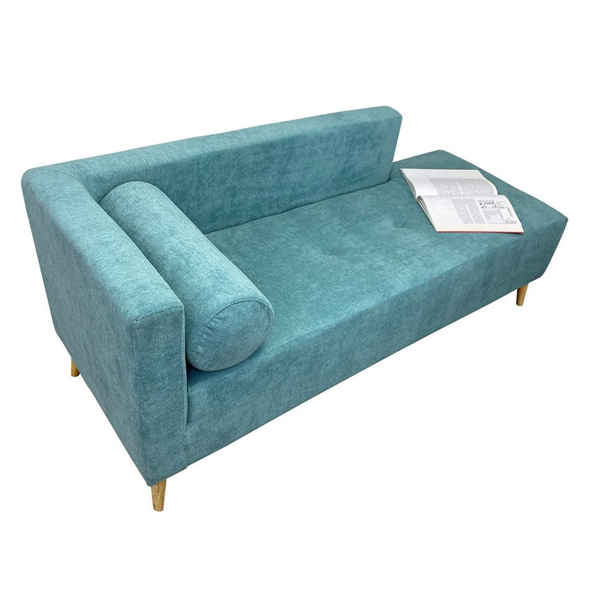Combo sofa verde menta (66x163x64) y mesa de centro hexagonal blanca
