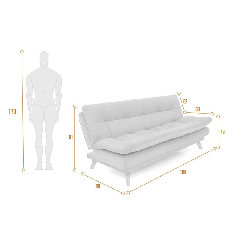 Sofá cama munich tela plata