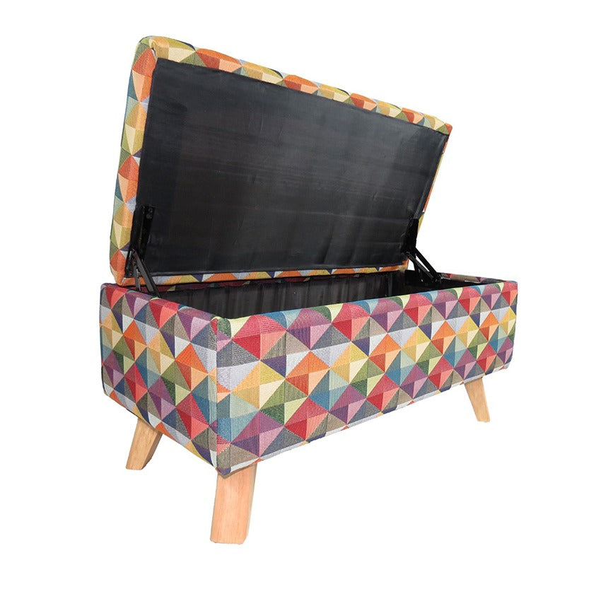 Combo sala colors poltrona (88x59x55) + banqueta baul + mesa de centro hexagonal