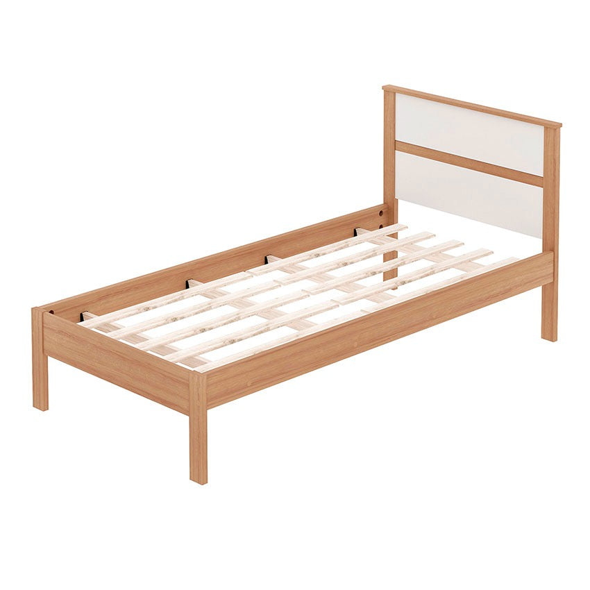 Cama sencilla Viena Almendra/Blanco