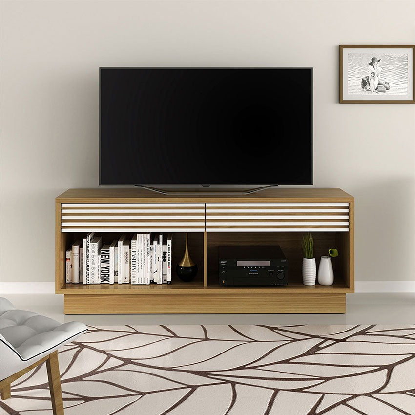 Mesa de tv ceuta natural blanco apagado
