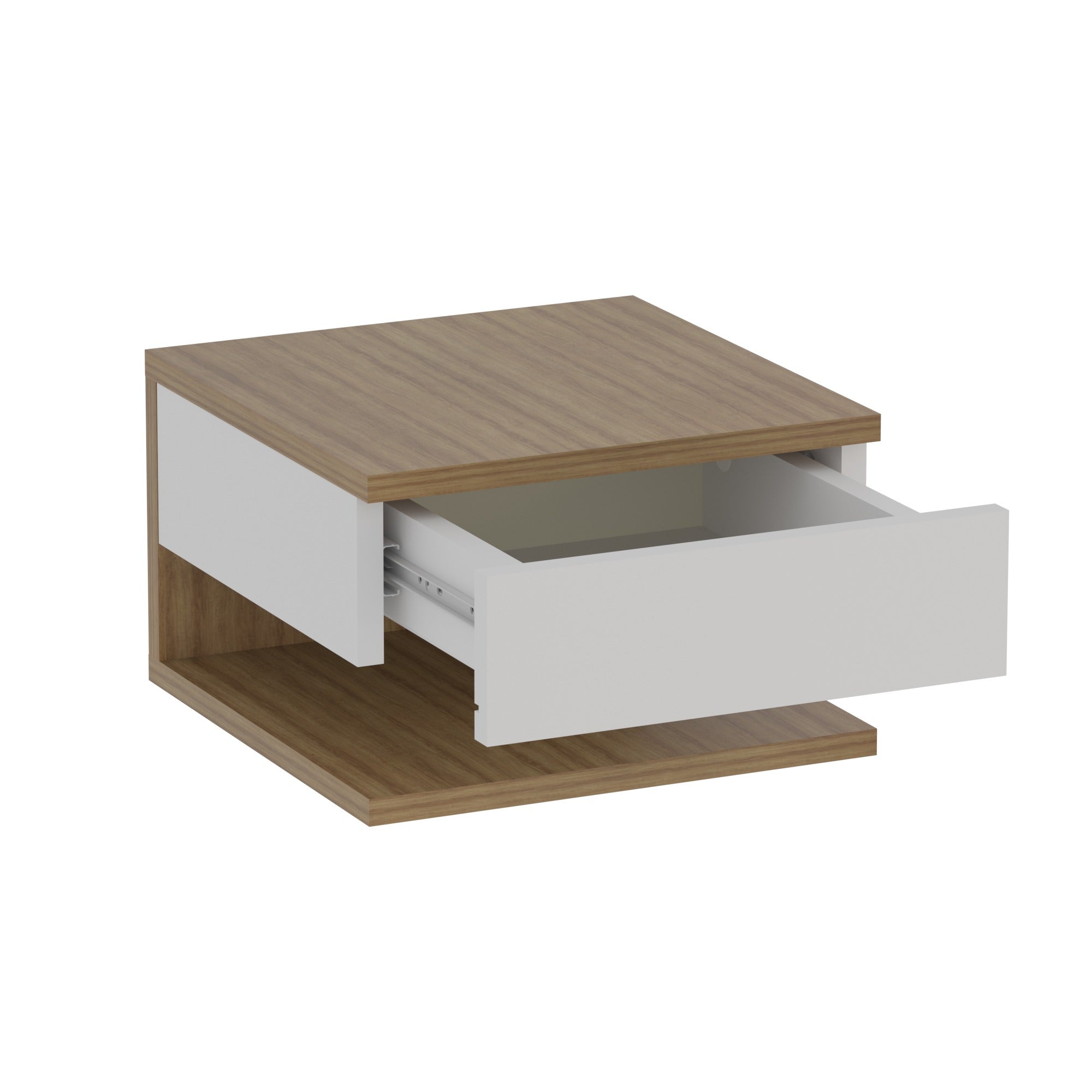 Mesa de noche Roma Natural/Blanco Apgado