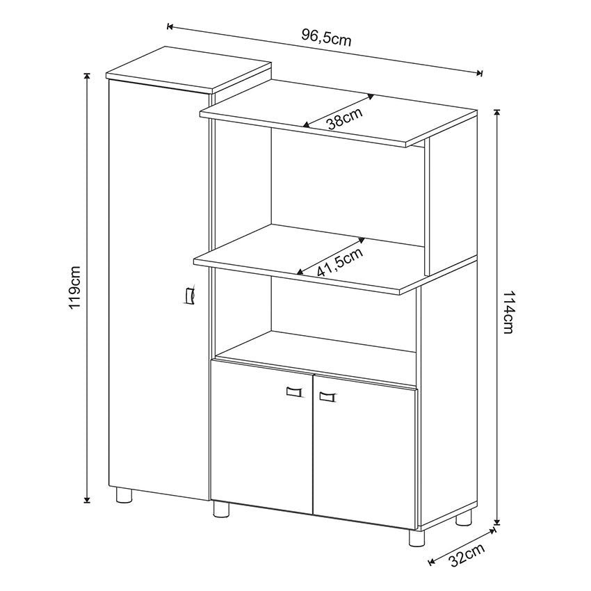 Mueble auxiliar de cocina Segovia Blanco