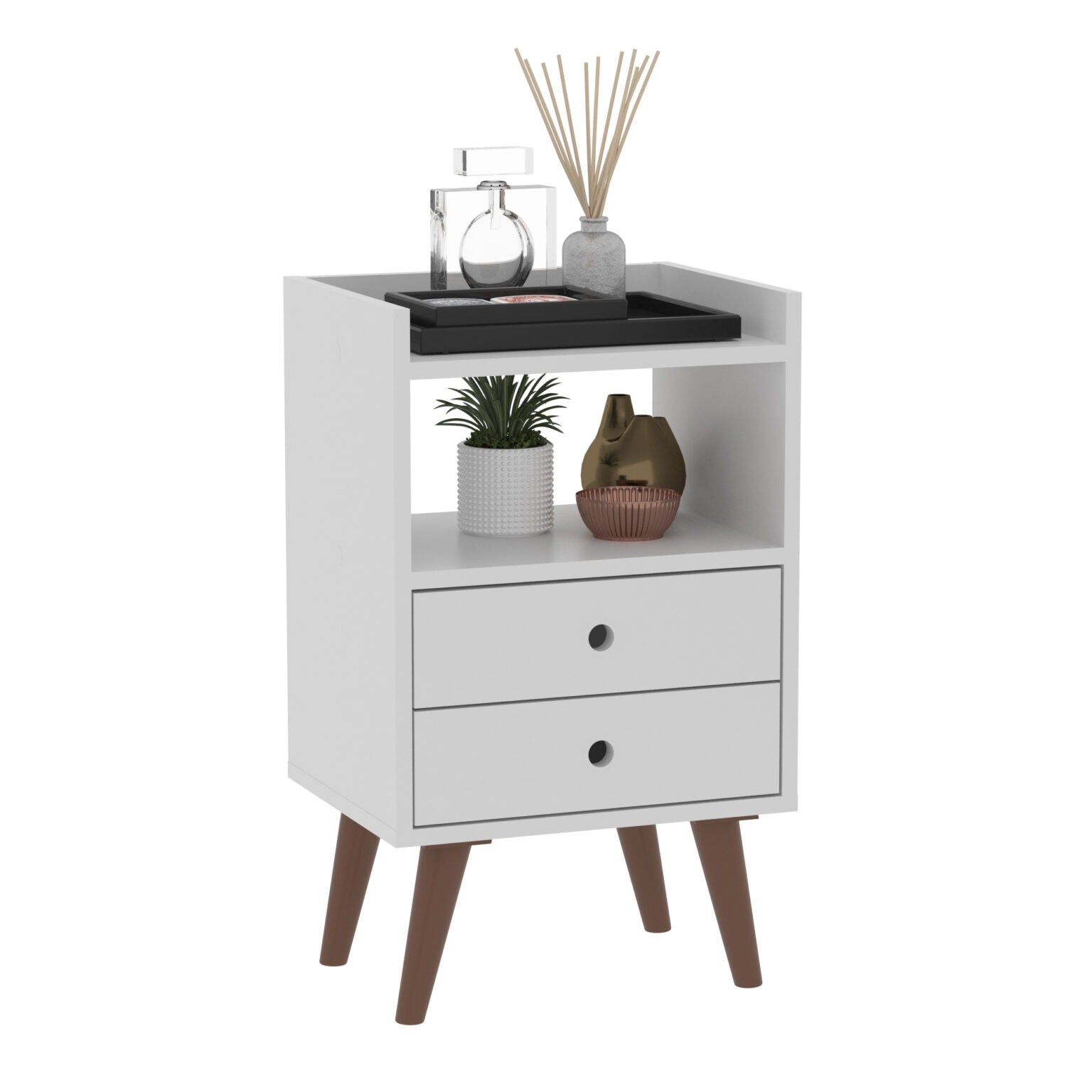 Mesa de noche Laos Blanco
