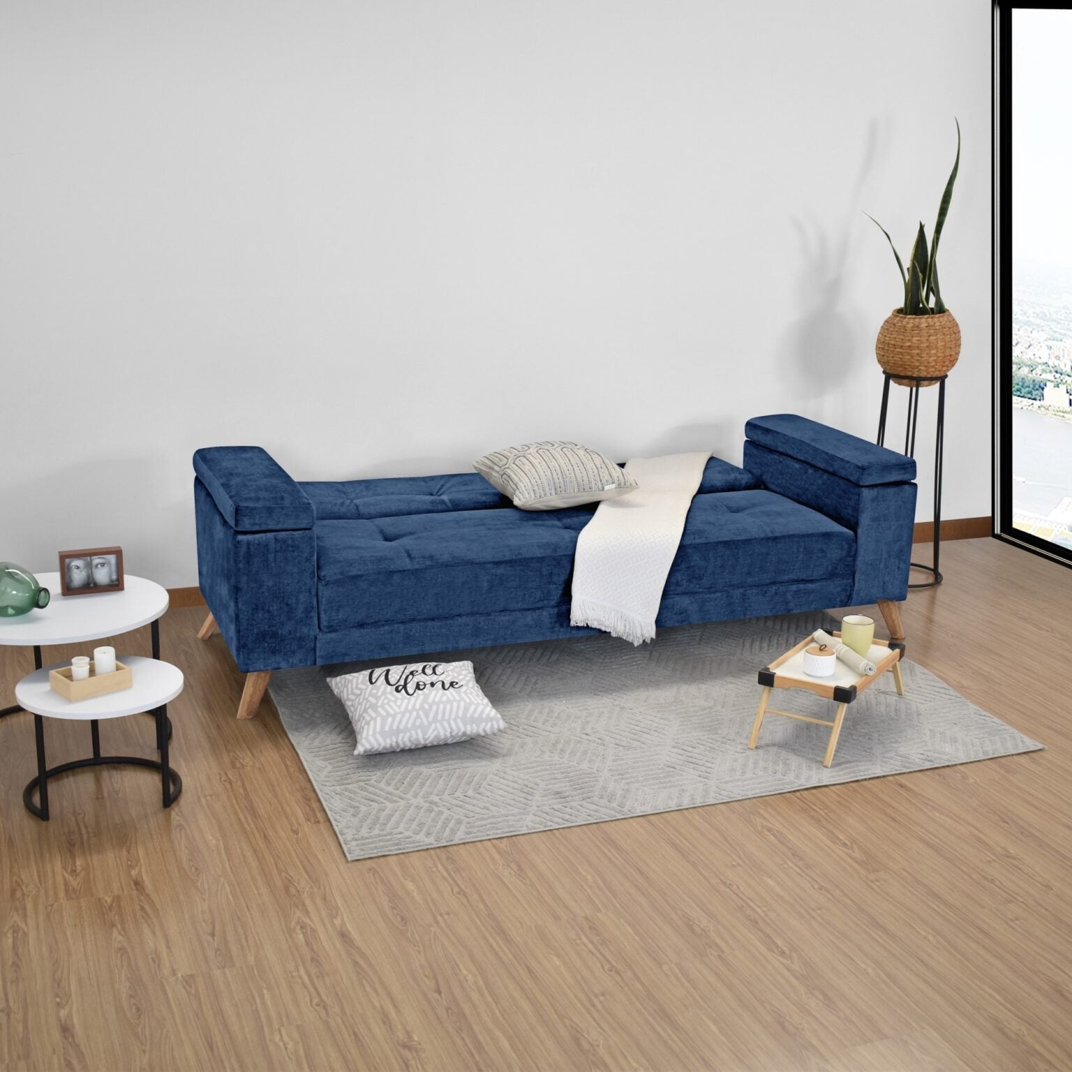 Sofa cama moretto tela azul