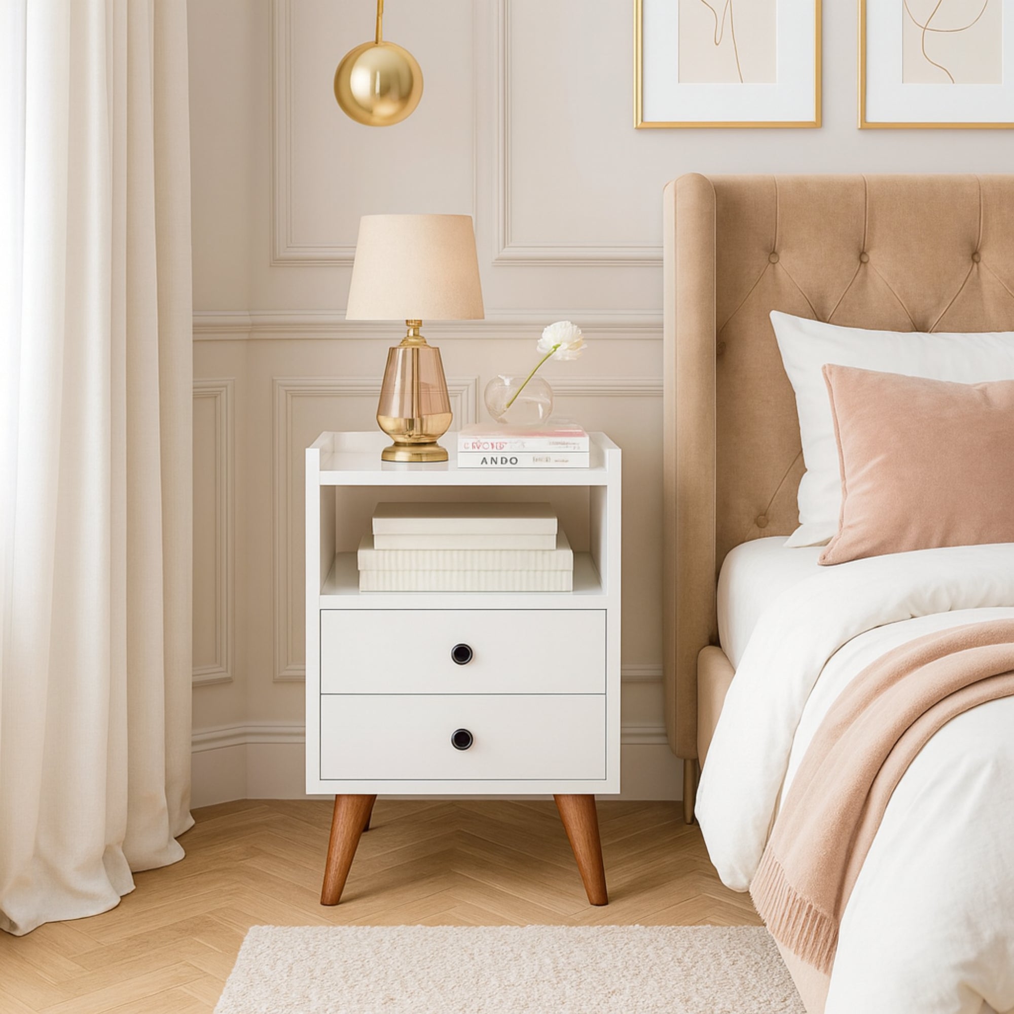 Mesa De Noche Laos Blanco