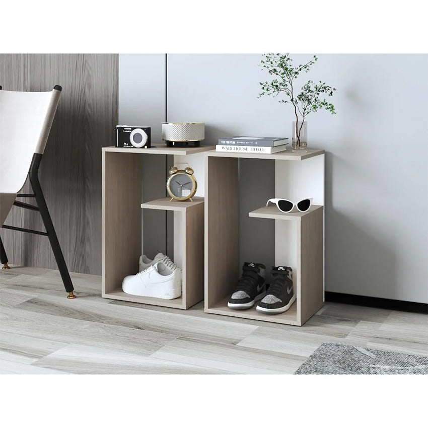 Mesa auxiliar evert, nacar y , con diseño moderno y espacio para ubicar objetos