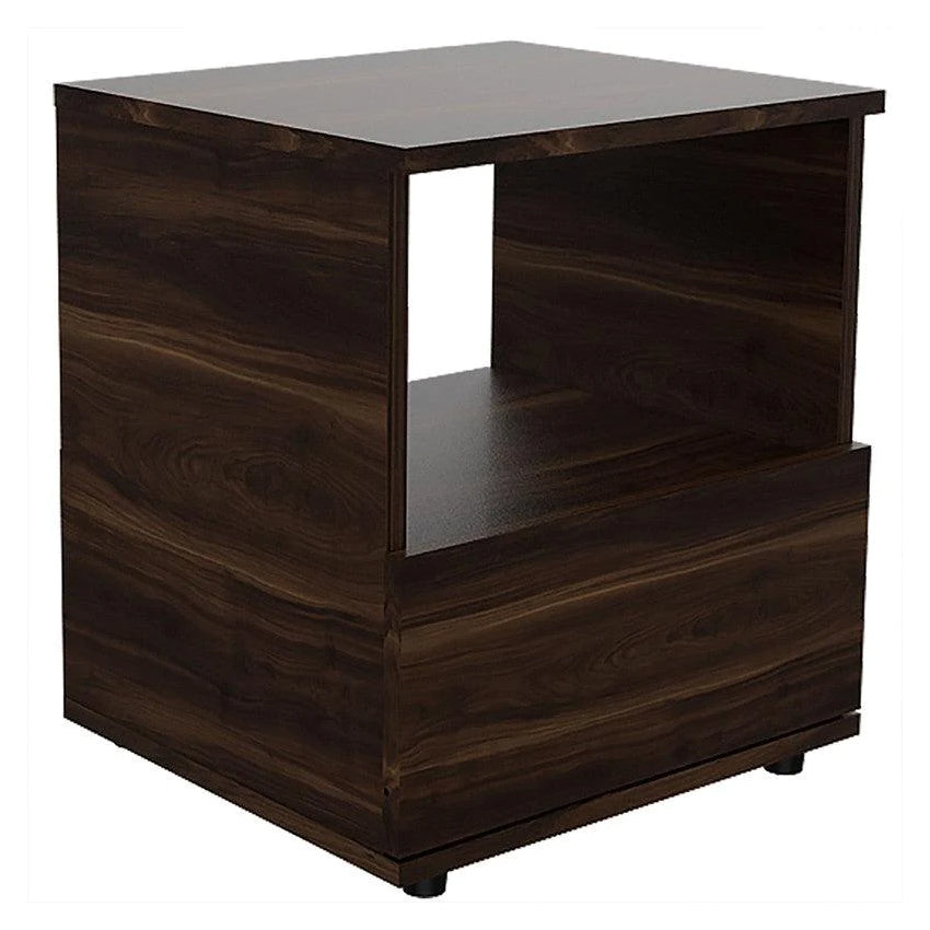Mesa de noche oliver, caoba, con un cajón inferior deslizable