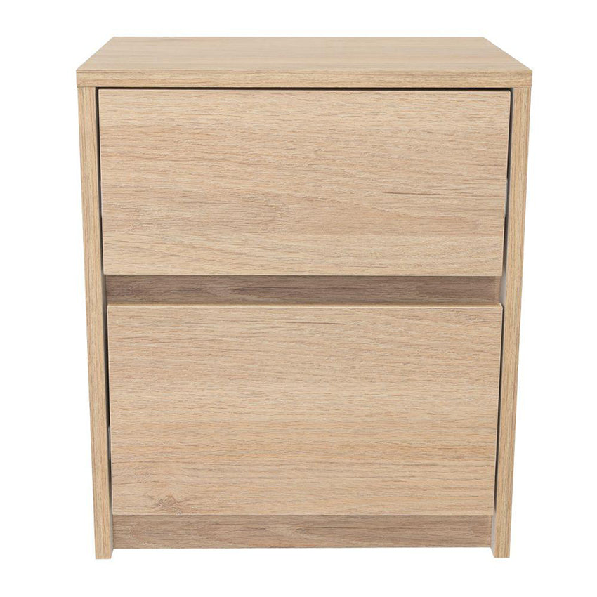 Mesa de noche ozzan beige y blanco