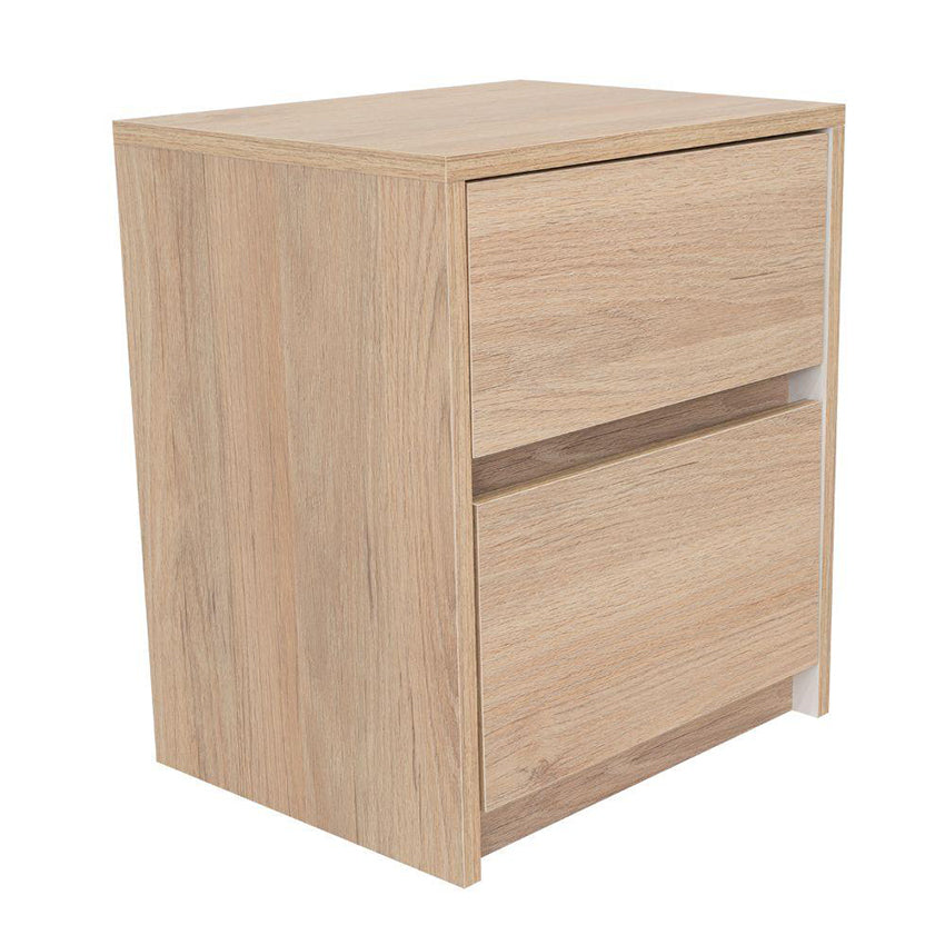 Mesa de noche ozzan beige y blanco