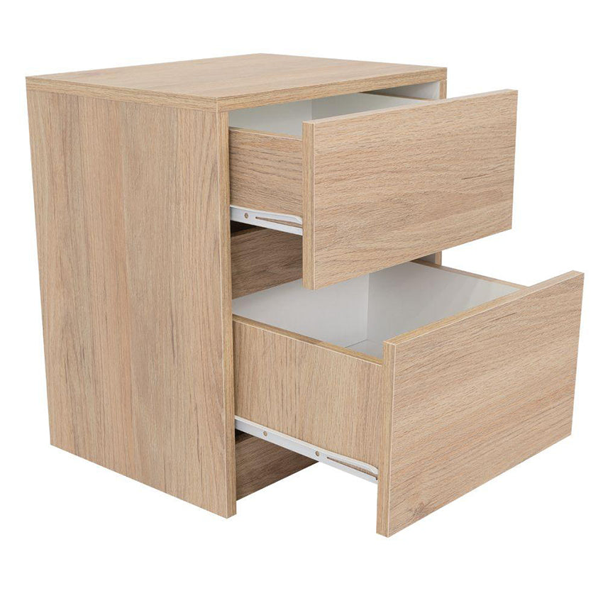 Mesa de noche ozzan beige y blanco