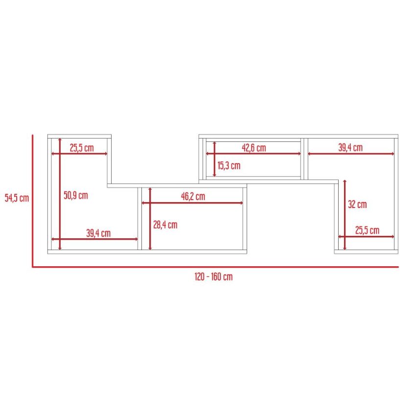 Mesa para tv ascher, duqueza, con espacio para televisor de hasta 50 pulgadas