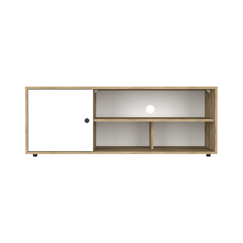 Mesa para tv noah macadamia y blanco vainilla