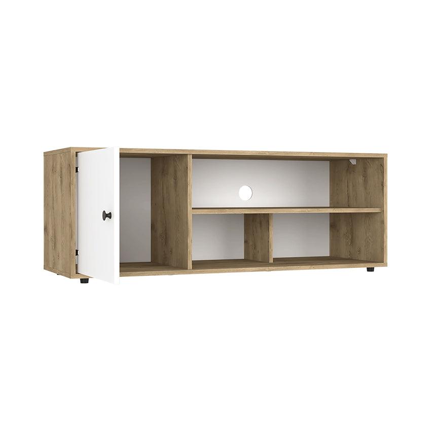 Mesa para tv noah macadamia y blanco vainilla