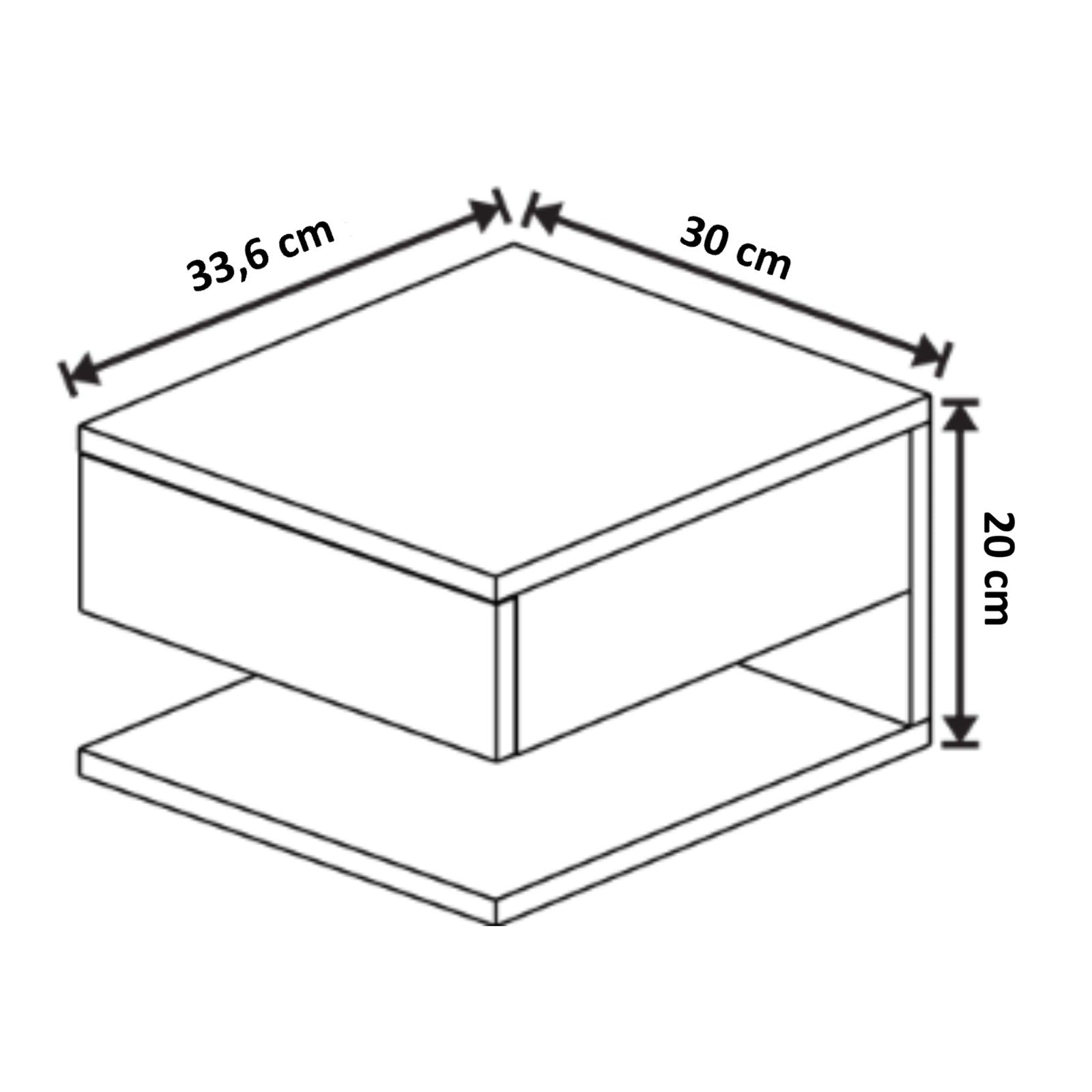 Mesa de noche Flotante Roma Blanco