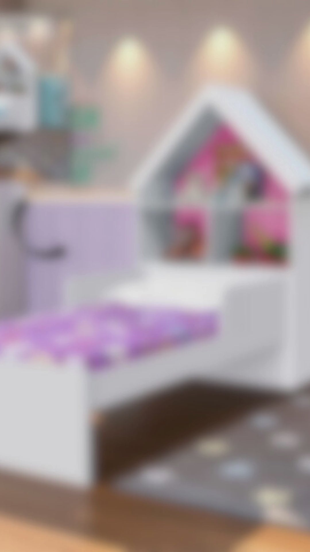 Cargar vídeo: Cama infantil ariel blanco rosado flex