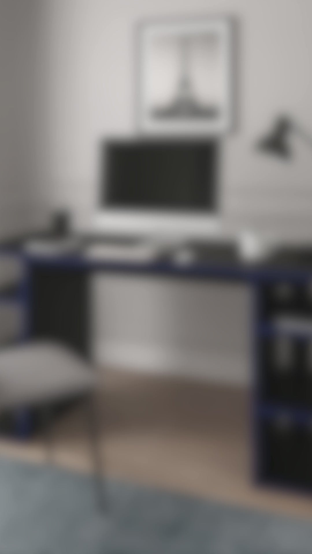 Cargar vídeo: Escritorio Gamer Osaka Negro Azul