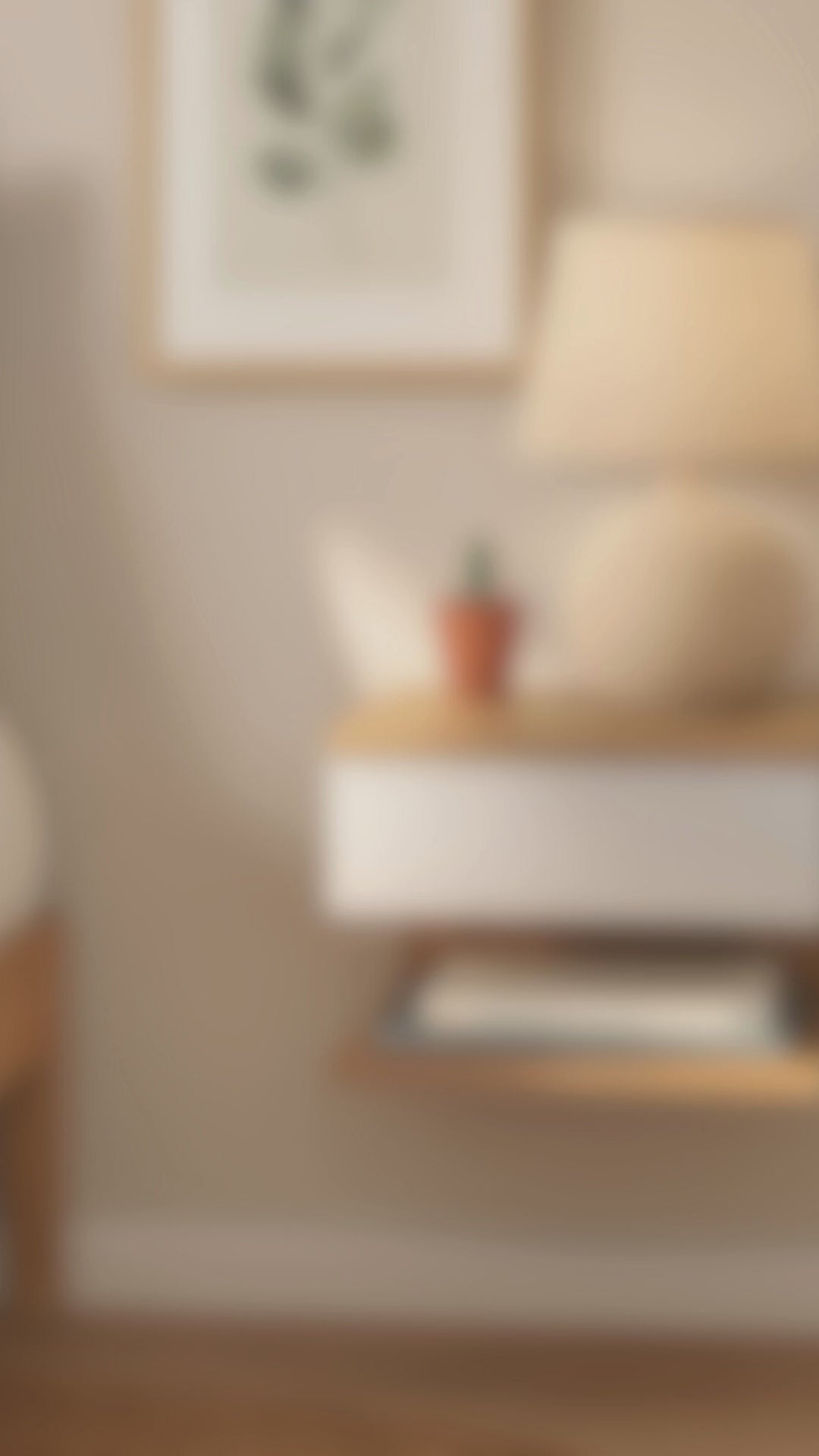 Cargar vídeo: Mesa De Noche Roma Natural Blanco/Apagado