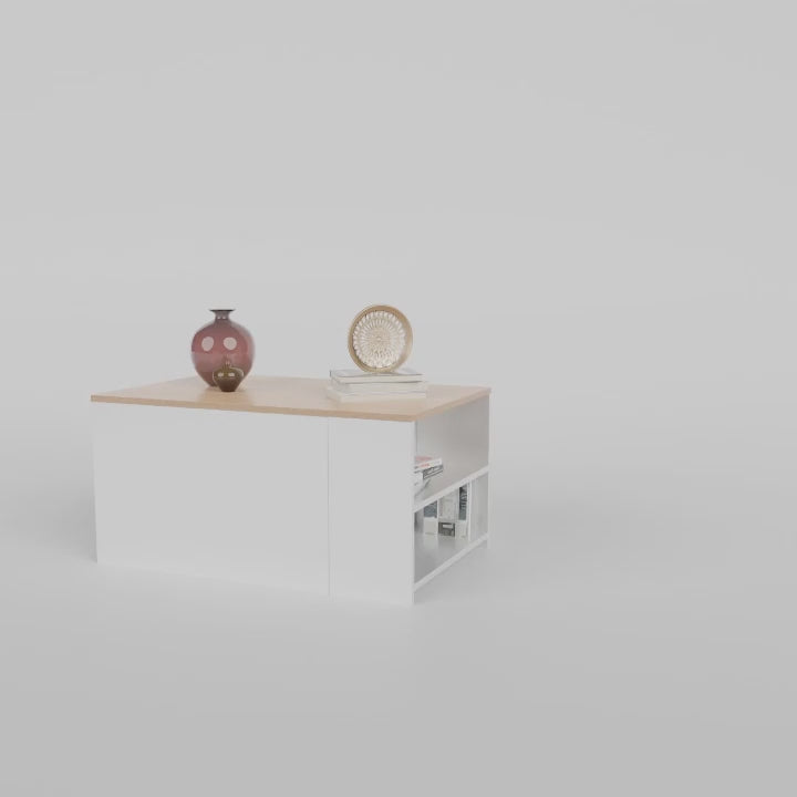 Cargar vídeo: Mesa de Centro Ahorra Espacio DKO (40x80x50) Blanco - Vienes