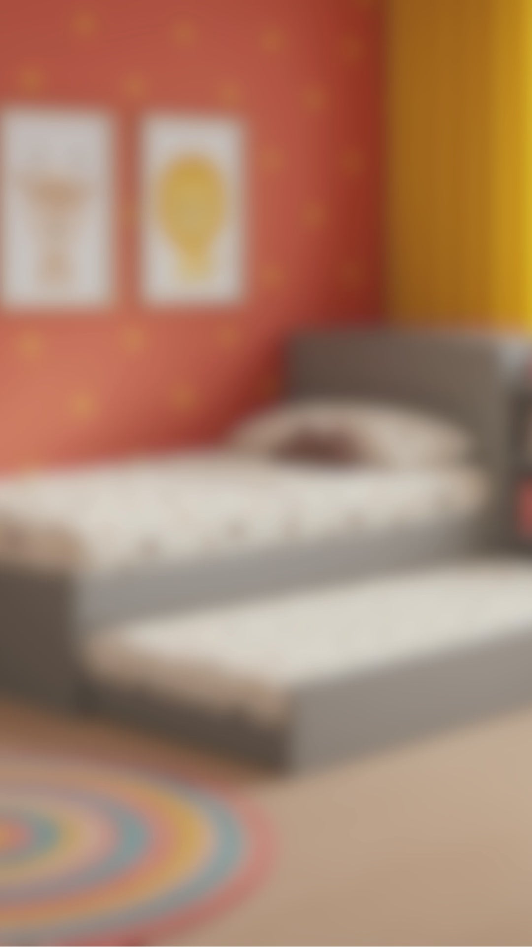 Cargar vídeo: Cama Sencilla gea blanco con cama auxiliar