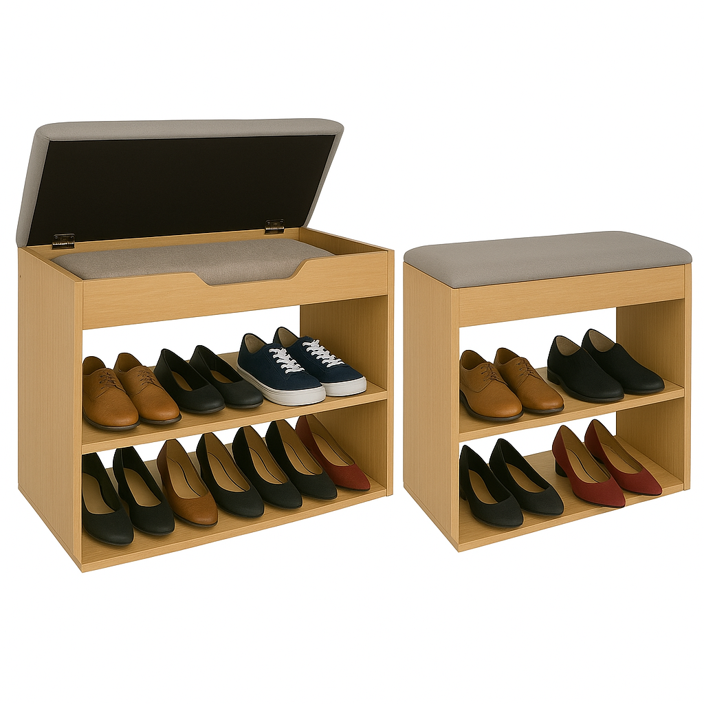Mueble Organizador Zapatero-Baúl  43x60x30 Madera/Gris
