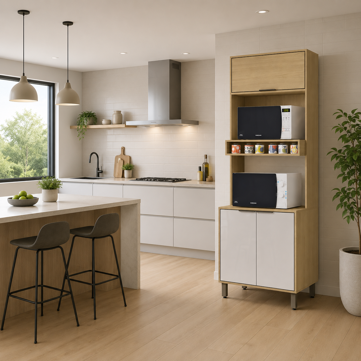 Gabinete de Cocina Sicilia Almendra/Blanco