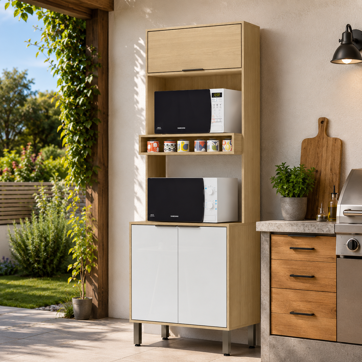 Gabinete de Cocina Sicilia Almendra/Blanco