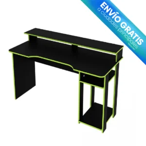 Escritorio gamer Bolonia Negro/Verde con envio gratis